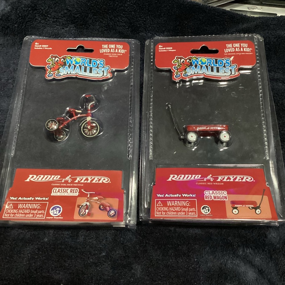World’s Smallest Radio Flyers, Classic Red Wagon and Red Duel Deck Tricycle